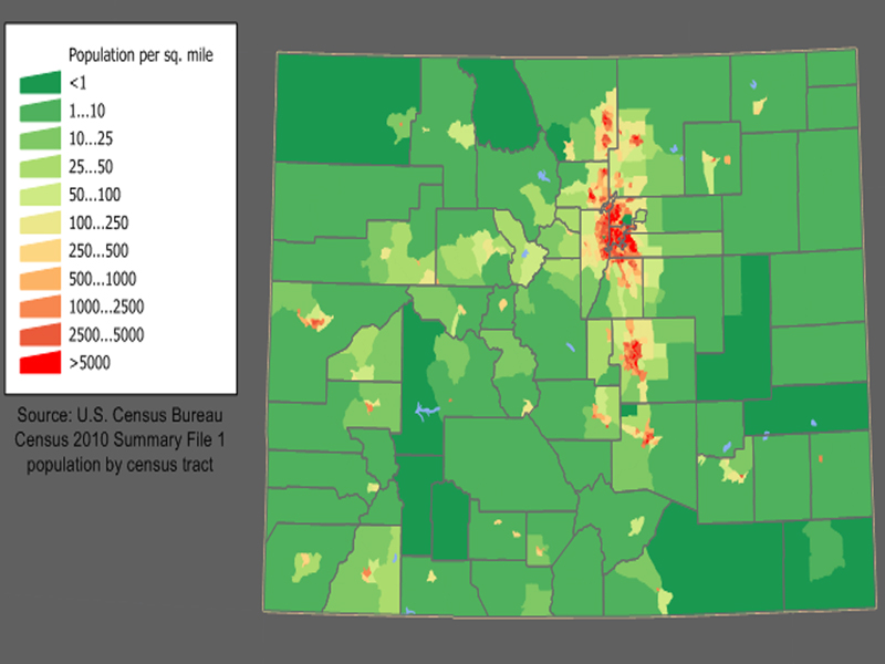 Colorado population density map