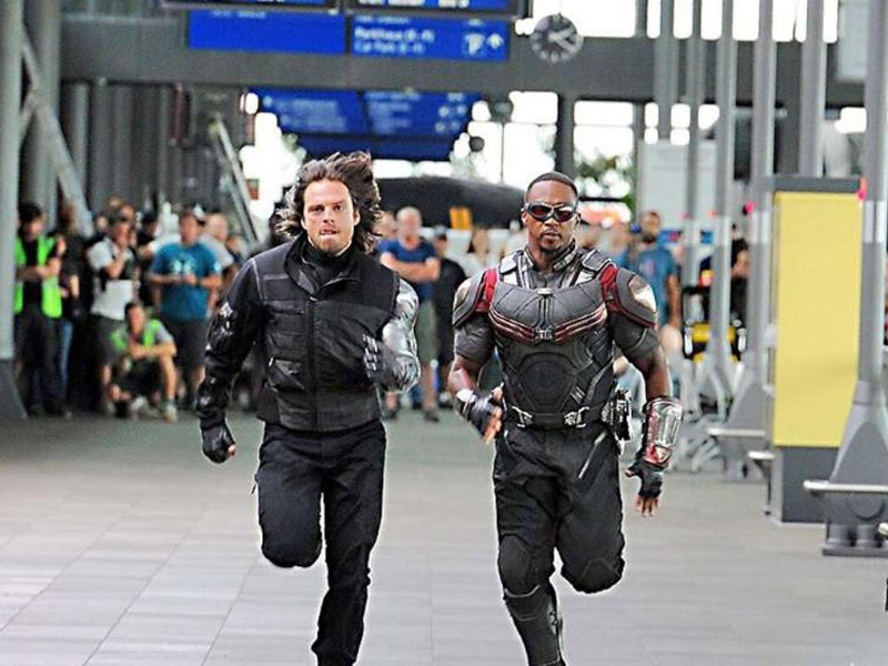 Sebastian Stan and Anthony Mackie in 'Captain America: Civil War'