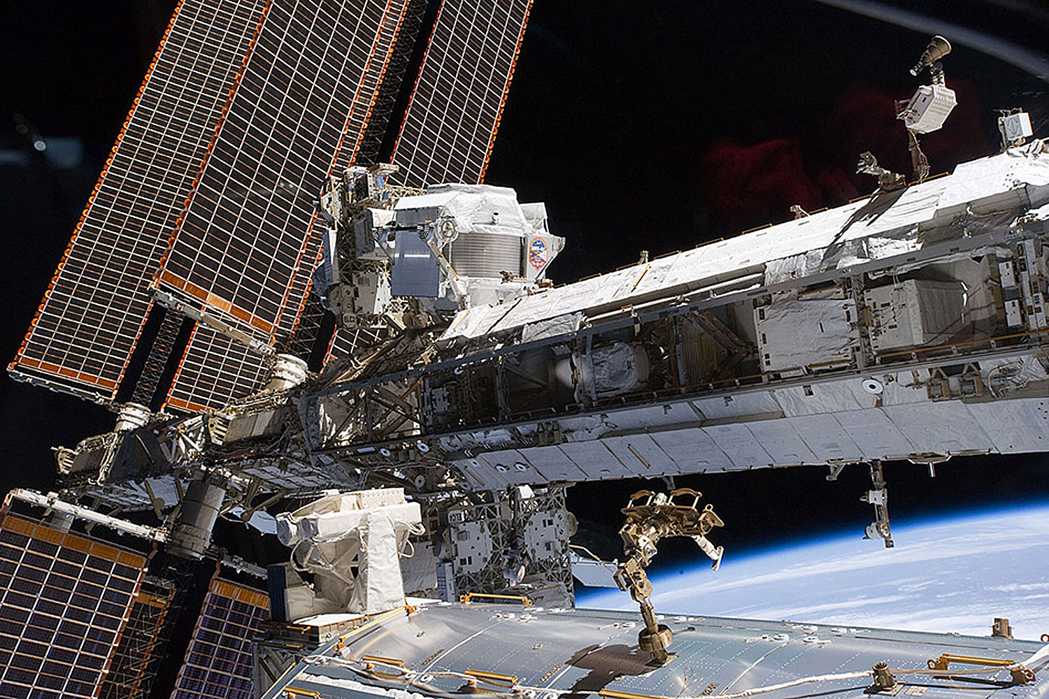 The AMS particle detector on the ISS