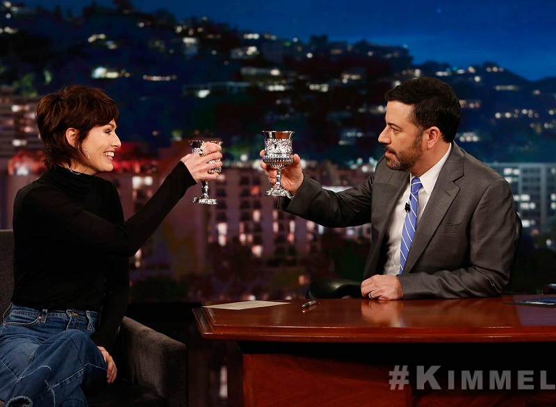 Lena Headey  and Jimmy Kimmel