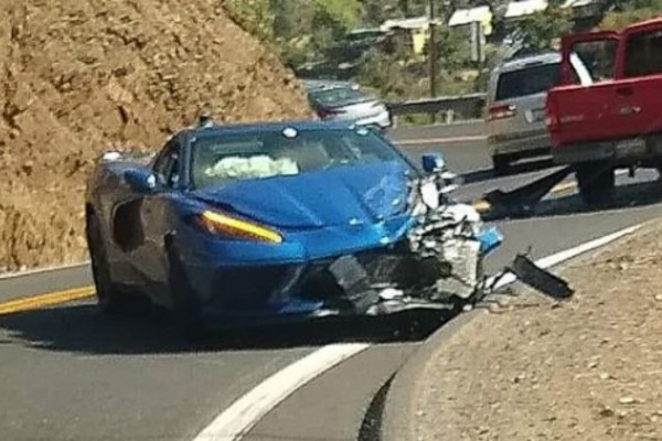 Pre Production 2020 Chevrolet Corvette C8 Crashes Into Suv