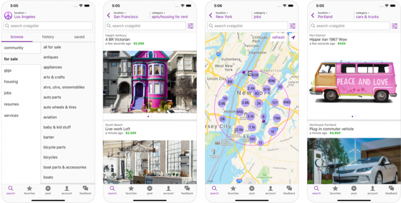Things you can do in the Newest Craigslist App, Available in Apple 