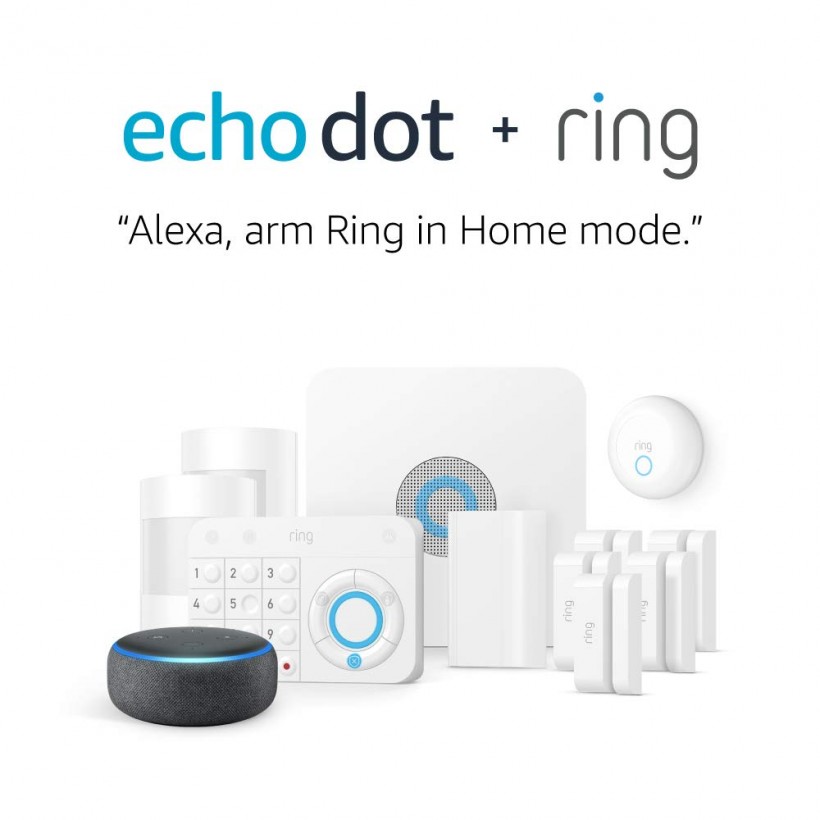 Ring Alarm Enhanced Protection Kit + Echo Dot (3rd Gen), Works with Alexa