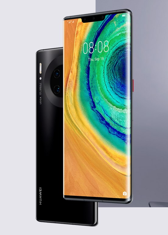 The Huawei Mate 30 Pro, one of Huawei's flagship smartphones