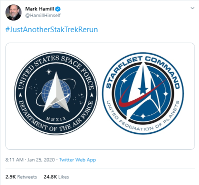 US Space Force Defends Logo After Star Trek Fans Compare it to Starfleet Command Logo 