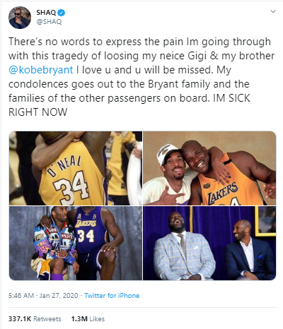 L.A Lakers Legend Kobe Bryant Dies After Helicopter Crash; Michael Jordan, LeBron James, And Other Players Mourned