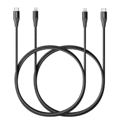 Anker USB C to Lightning Cable [3 ft, 2-Pack] Powerline+ II Nylon Braided Cable