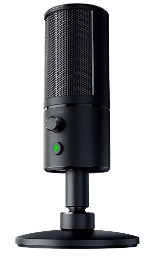  Razer Seiren X USB Streaming Microphone: Professional Grade - Built-In Shock Mount - Supercardiod Pick-Up Pattern - Anodized Aluminum - Classic Black