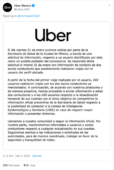 Mexico's First Suspected Coronavirus Victim Got 240 Uber Drivers Suspended 