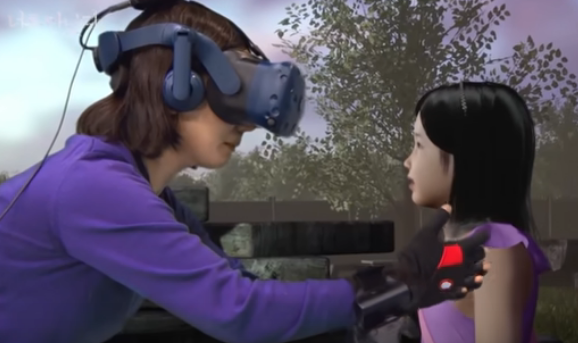 Mom meets her deceased daughter in VR world.