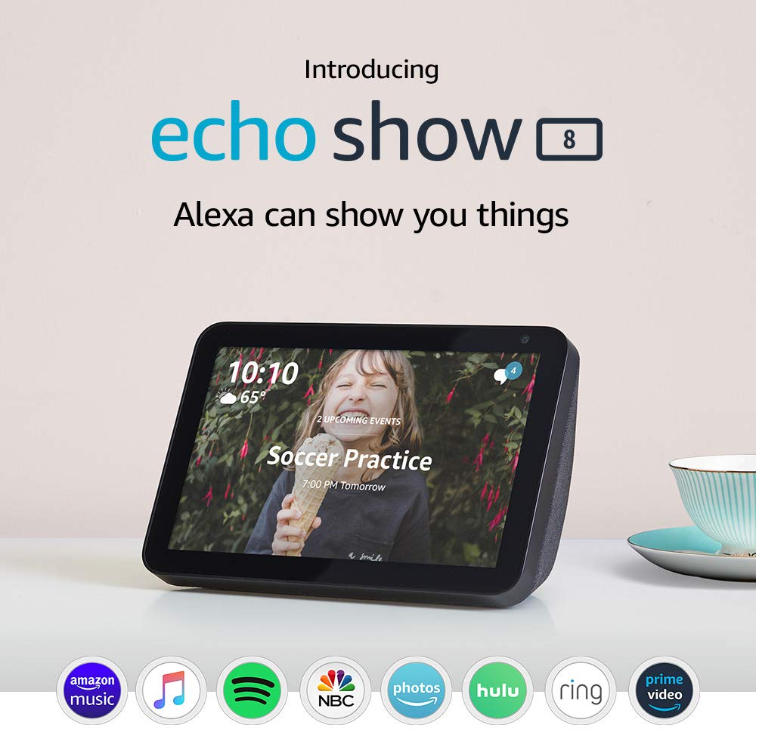 Introducing Echo Show 8 - HD 8" smart display with Alexa - Charcoal