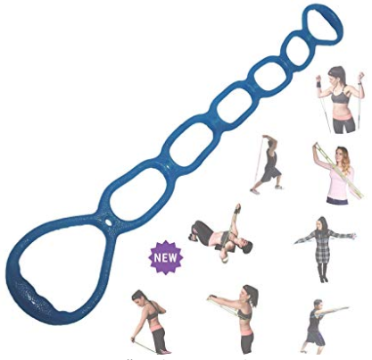 FOMI 7 Ring Stretch and Resistance Exercise Band | Back, Foot, Leg, and Hand Stretcher, Arm Exerciser | Portable | for Home or Fitness Center Workout, Physical Therapy