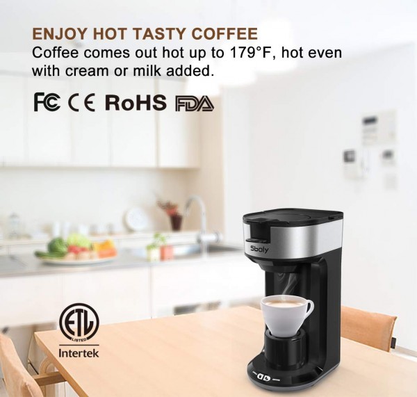 Sboly Coffee Maker fast Brewer K-Cup Pod & Ground Coffee Single Serve Self  Clean 