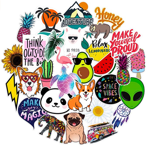 Stickers for Water Bottles Big 30-Pack Cute,Waterproof,Aesthetic,Trendy Stickers for Teens,Girls Perfect for Waterbottle,Laptop,Phone,Travel