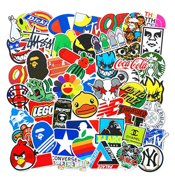 100 Pcs Fashion Brand Cool Stickers For Laptop Stickers Motorcycle Bicycle Skateboard Luggage Decal Graffiti Patches