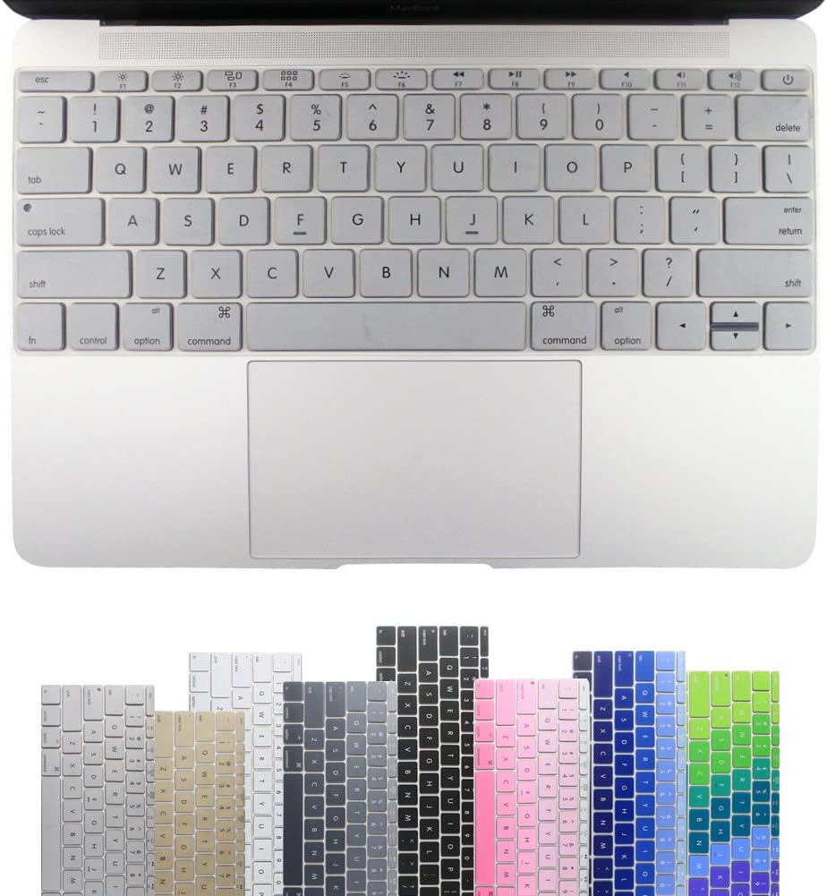 iBenzer MKC01GY Macaron Series Keyboard Cover for MacBook Pro 13 15 17 with or Without Retina Display MacBook Air 13 and iMac Wireless Keyboard Silver 