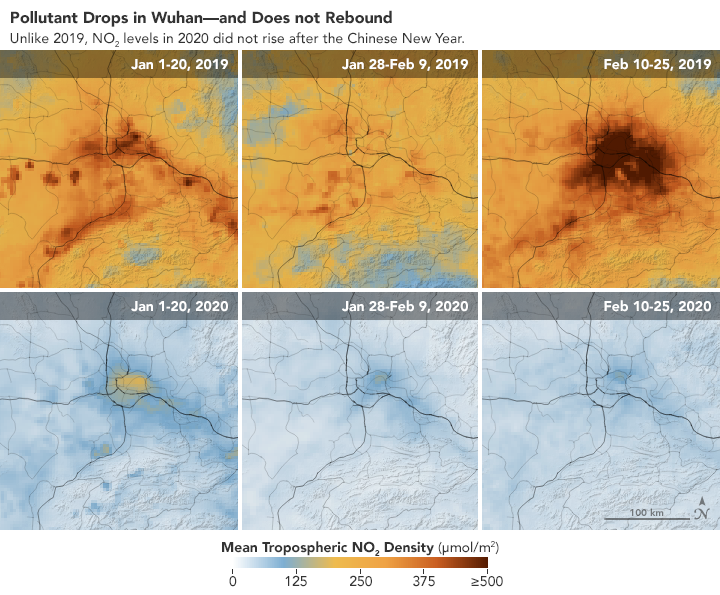 COVID-19 Silver Lining: NASA Reveals Images Showing Significant Decrease of Nitrogen Dioxide Over China