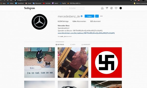 [BREAKING] MercedezBenz Instagram Got Hacked; Account Posted Swastika