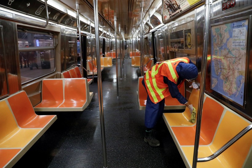The New York City MTA Subway closes overnight for cleaning during the outbreak of the coronavirus disease (COVID-19) in Brooklyn, New York City