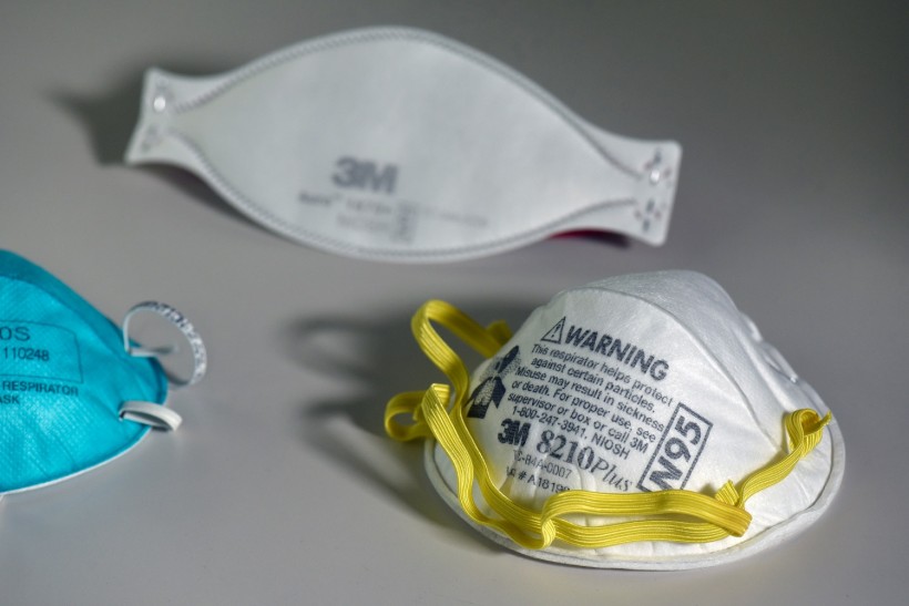 Various N95 respiration masks at a laboratory of 3M, that has been contracted by the U.S. government to produce extra marks in response to the country's novel coronavirus outbreak, in Maplewood, Minnesota