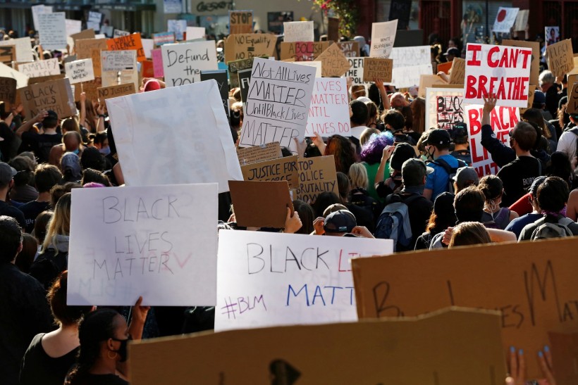 Protesters rally against the death in Minneapolis police custody of George Floyd, in Portland
