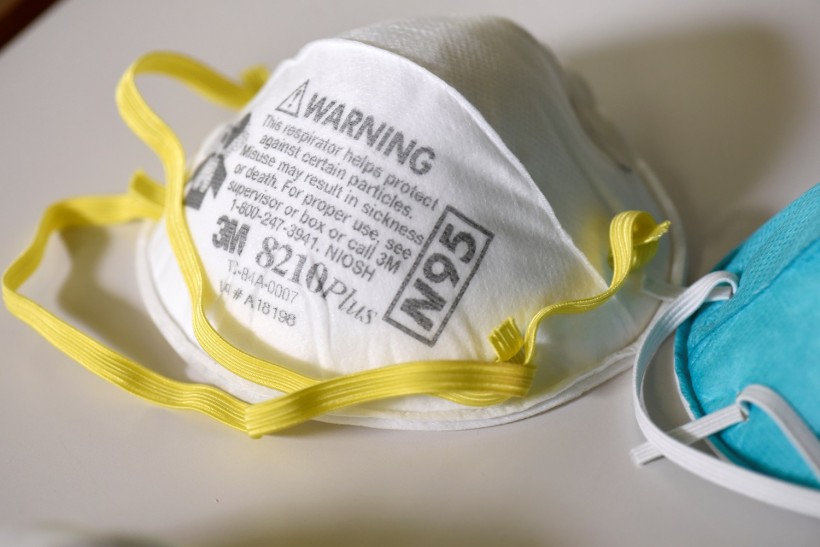 Various N95 respiration masks at a laboratory of 3M, which has been contracted by the U.S. government to produce extra masks in response to the country's novel coronavirus outbreak, in Maplewood, Minnesota
