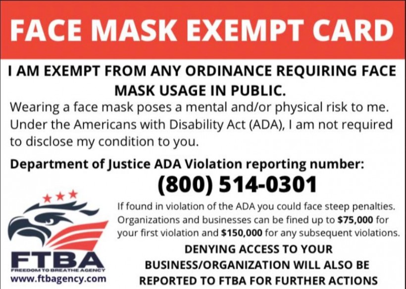 DOJ Clarified that Face Mask Exempt is Not Endorsed: Reports Confirmed that It's Totally a Scam
