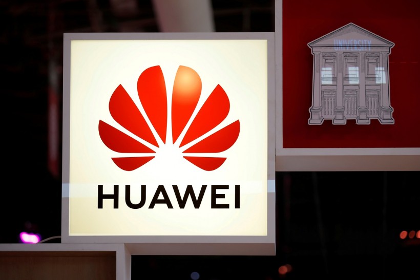 Logo of Huawei is seen at VivaTech fair in Paris