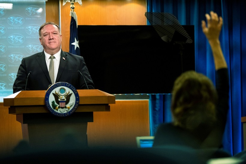 U.S. Secretary of State Mike Pompeo holds a news briefing at the State Department in Washington