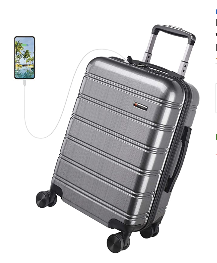 REYLEO USB Charging Suitcase