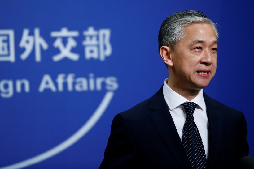 New spokesman for Chinese Foreign Ministry Wang Wenbin speaks during a news conference in Beijing