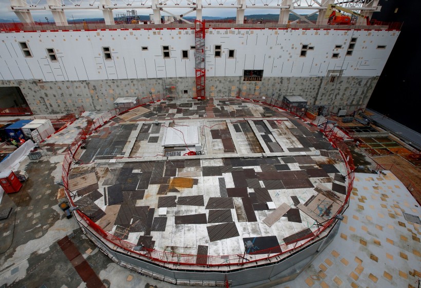 General view of the circular bioshield inside the construction site of the International Thermonuclear Experimental Reactor (ITER) in Saint-Paul-lez-Durance
