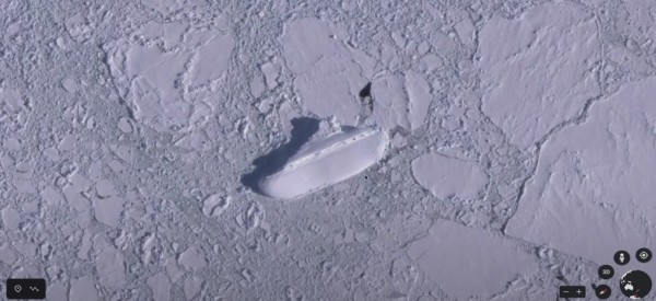 Ice Ship found near Antartica found in Google Map Claimed to be a Capsized Boat
