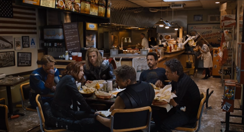 Avengers eating shawarma fan art