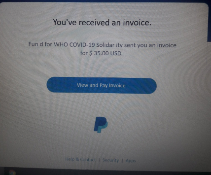 paypal fake invoice