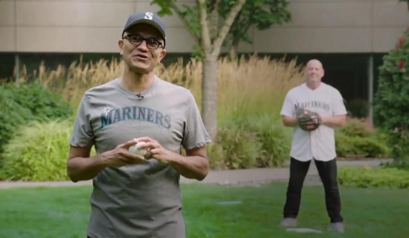 Seattle Mariners Jump Starts Baseball Season with Microsoft CEO Satya Nadella and Master Chief Doing First Virtual Pitch 