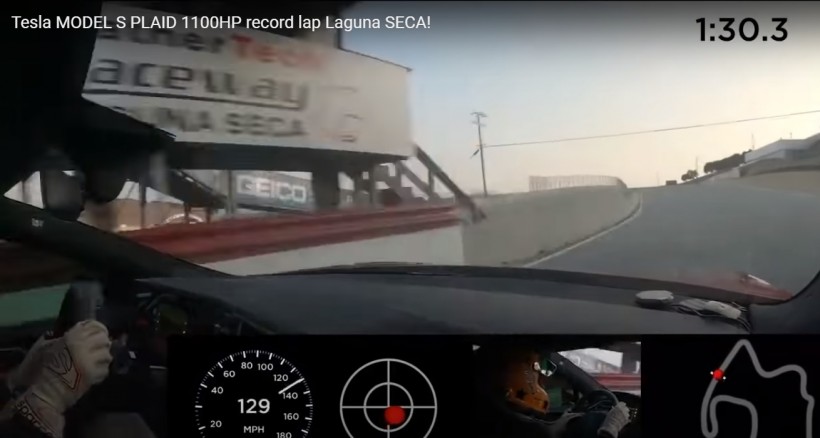 Tesla MODEL S PLAID 1100HP record lap Laguna SECA!