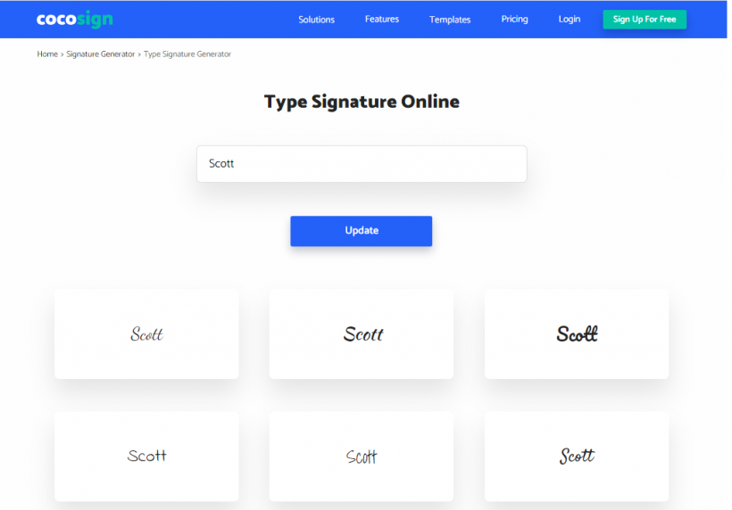 Draw' or 'type' your signature