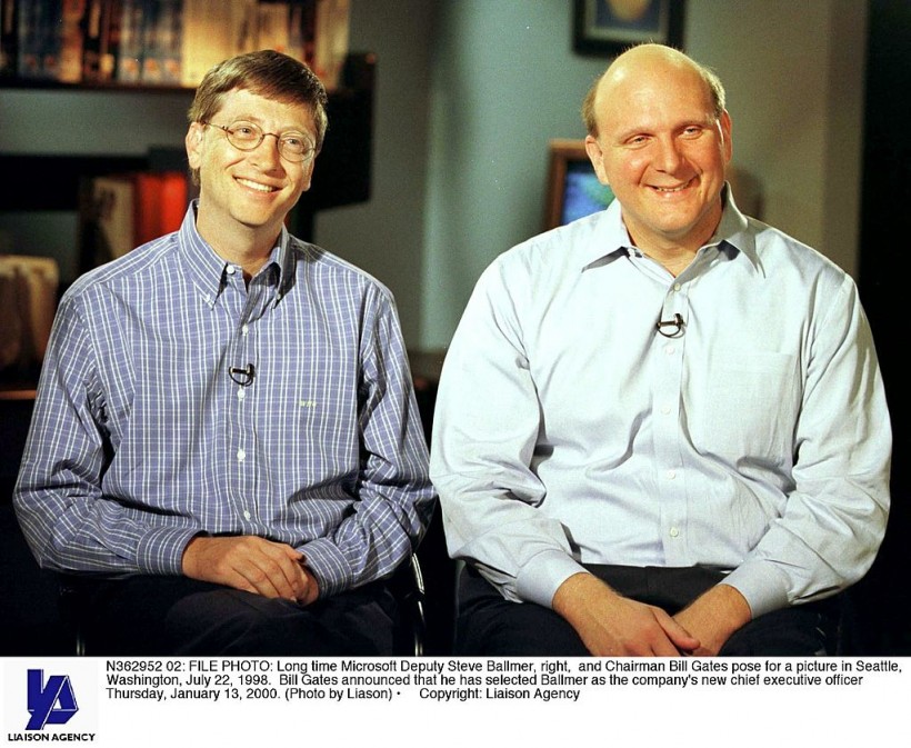Long Time Microsoft Deputy Steve Ballmer Right And Chairman Bill Gates Pos