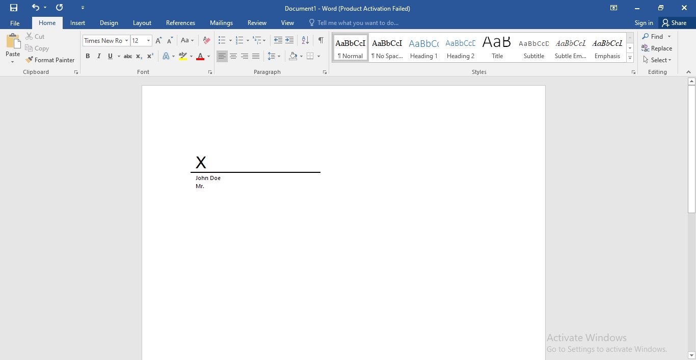 how to insert signature in word docx