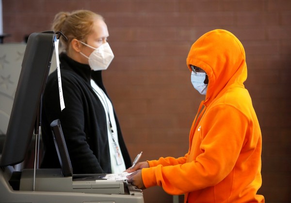 Polling place in Durham, North Carolina