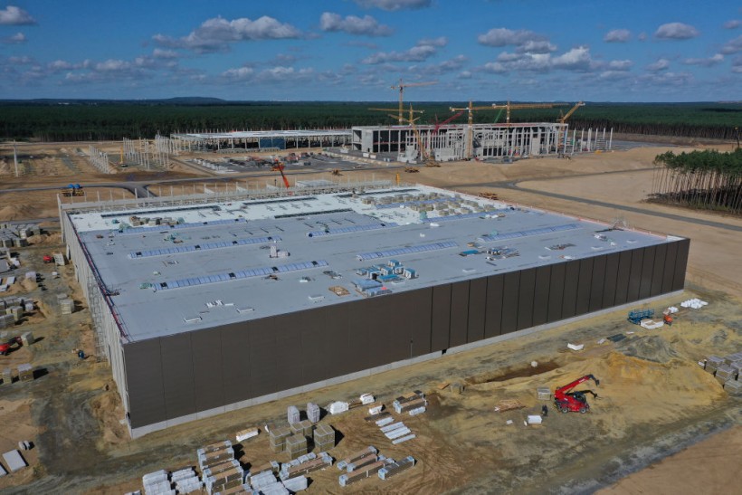 Aerial Views Of New Tesla Gigafactory Construction Site
