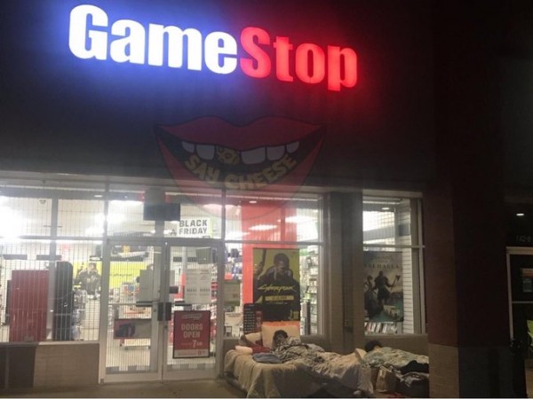 Black Friday PS5: Gamer Camp Out of GameStop Store with a Full Bed 