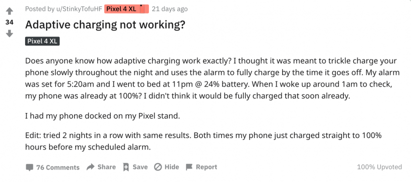 Google Adaptive Charging Feature: Only Works During Certain Hours?
