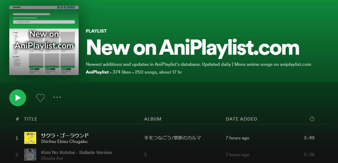AniPlaylist  86 on Spotify & Apple Music