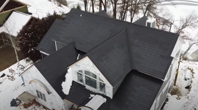 Tesla Solar Roof on Snow