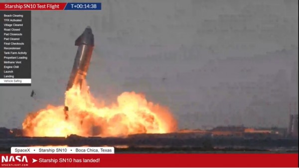 SpaceX SN10 Starship Explosion: Successful Landing Attempt Explodes Minutes After Touch Down