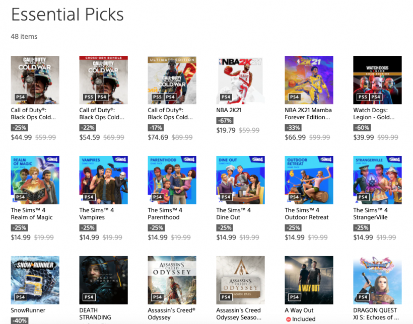 Essential Picks PS Store