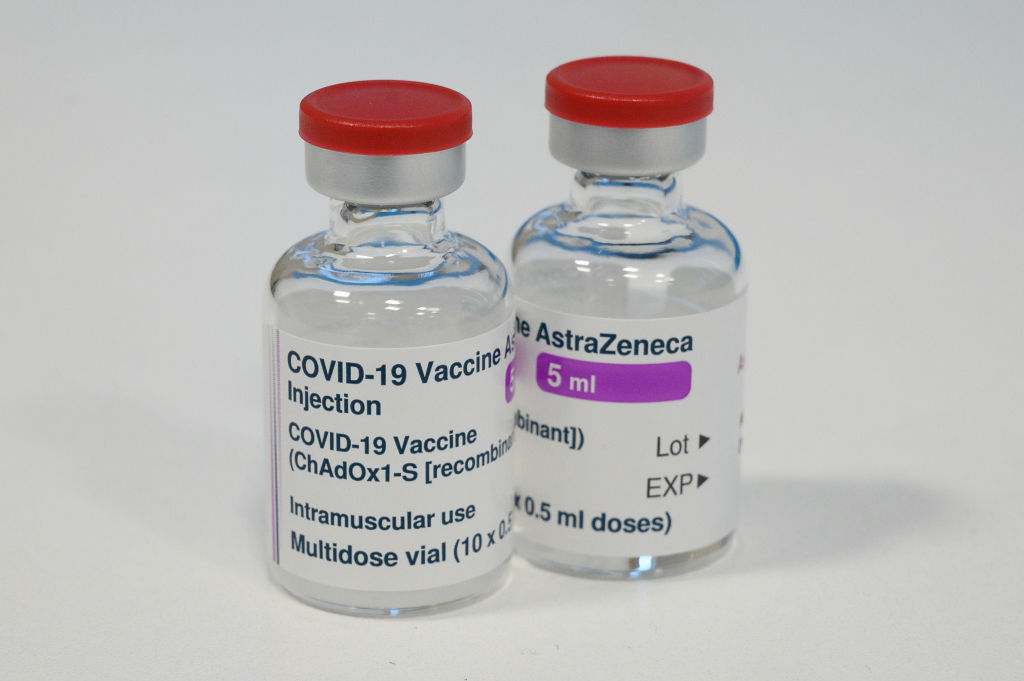 Vials of the AstraZeneca COVID-19