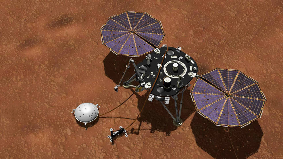 Arial view of the InSight Lander